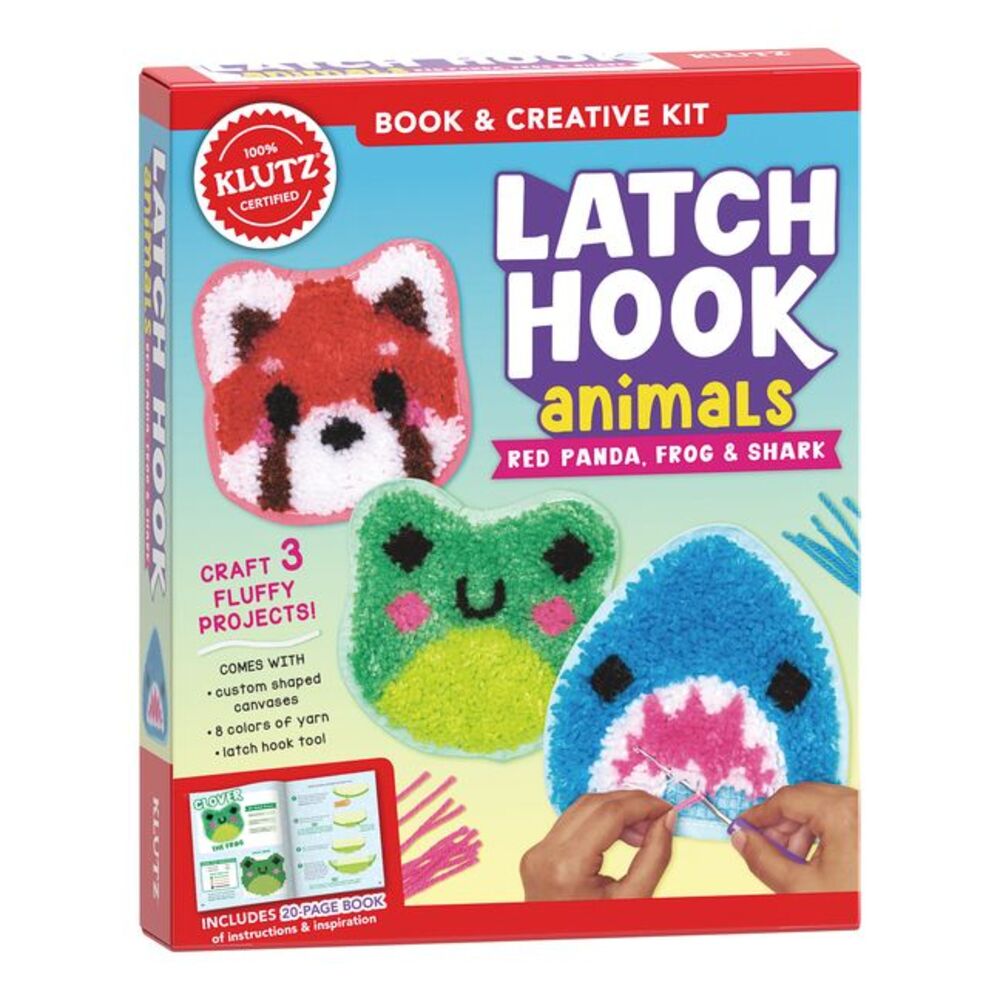 Latch Hook Animals: Red Panda, Frog & Shark -- Klutz